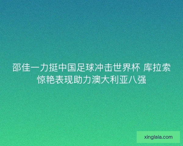邵佳一力挺中国足球冲击世界杯 库拉索惊艳表现助力澳大利亚八强 邵佳一力挺中国足球冲击世界杯 库拉索惊艳表现助力澳大利亚八强