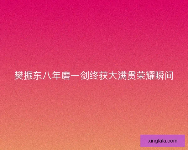樊振东八年磨一剑终获大满贯荣耀瞬间 樊振东八年磨一剑终获大满贯荣耀瞬间